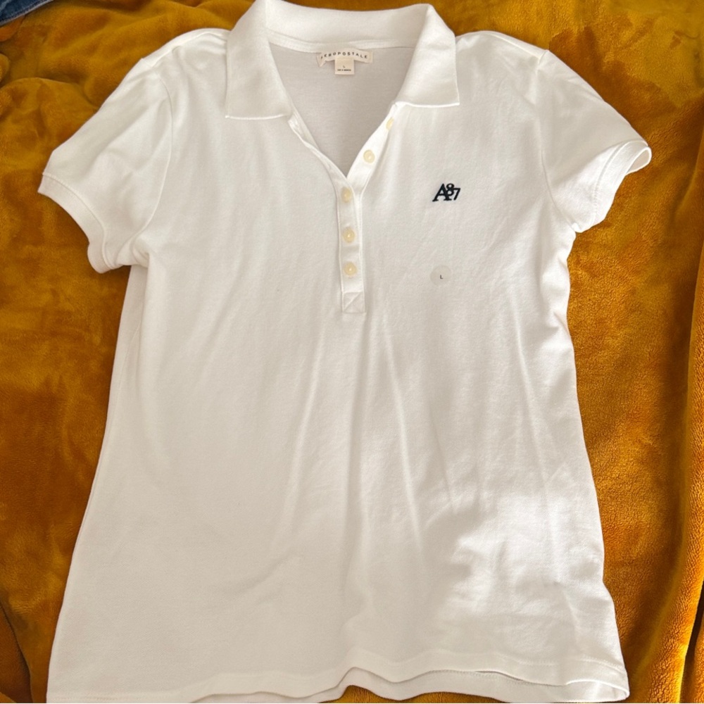 Aeropostale White Polo with Embroidered Logo